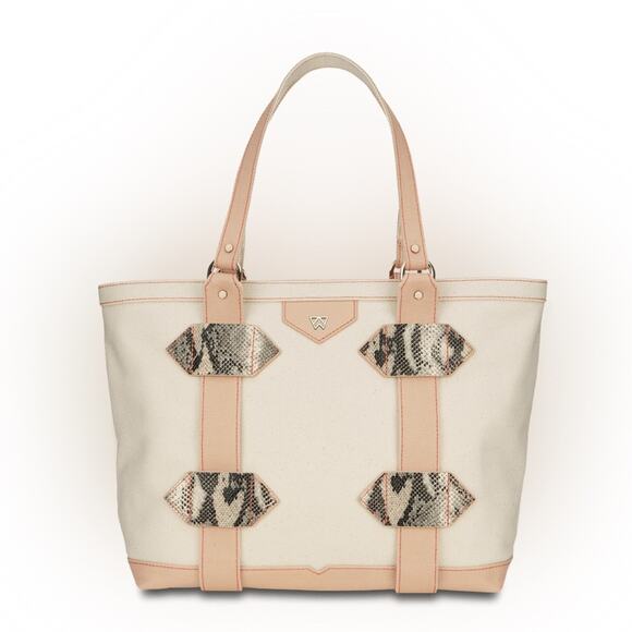 NWT Kelly Wynne Out of Town Canvas Twill Tote in Sand * See Description * - Picture 1 of 14